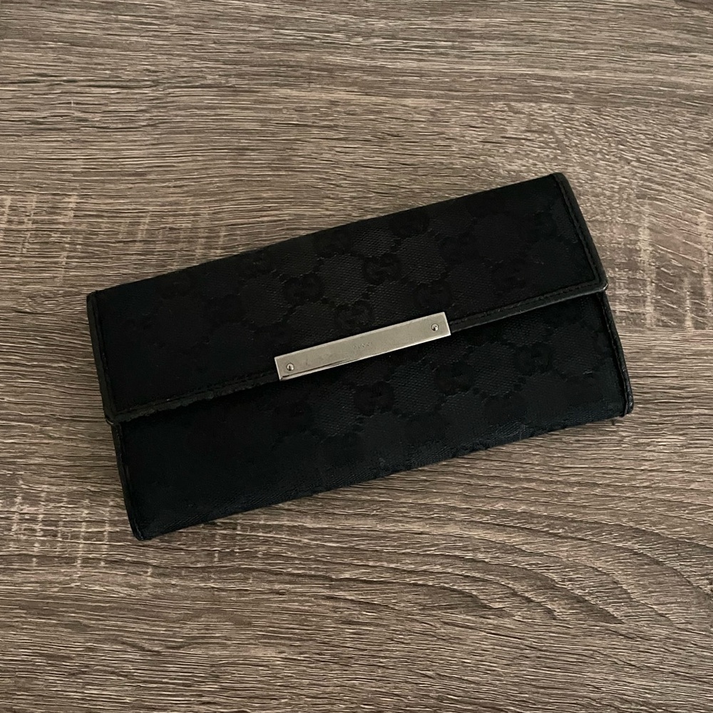 Gucci GG Canvas Long Wallet Black